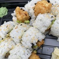 It tastes better than it looks! Suchi with avocado and sweet potato inside.  at Majorstuen Sushi in Oslo