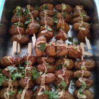 Pincho de papás at 3V Comida Taiwanesa Vegetariana in San Salvador