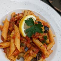 Vegan vegetable pasta at Pastabar in Budva