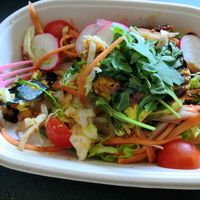 Salty vegan waffle with different vegetables at Cafe Prassen in Rauma