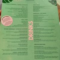 Drink menu at The Garden Bar in Thessaloniki