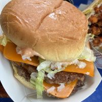Mickey’s Impossible Burger 😋  at The Original Mickey's Igloo in Kingston