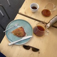 Sandwich/wrap with sesame butter, peach and cinnamon  at Estratto in Brescia