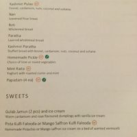 Takeaway menu at Masala Galley in Eaglehawk