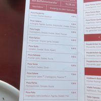 Pizza selection (not all can be made vegan!) at Augusto Pizzeria in Chemnitz