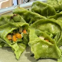 Spinach gyoza   at Foody lohas Cafe in Ulaanbaatar
