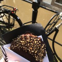 Vegan waffle with chocolate and peanut at Waffel in Utrecht