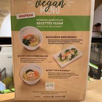 This is the vegan menu - 3 options at The Cup Rice & Noodles in Montpellier