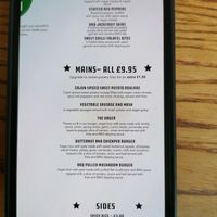 Vegan menu at The Station House in Warrington
