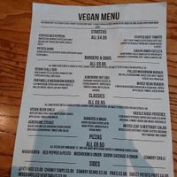 Vegan menu at The Station House in Warrington