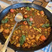vegan paella (vegetarian rice)  at Portolito in Valencia
