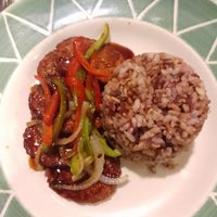 Tempeh steak at Ima's Vegetarian Restaurant in Puerto Princesa