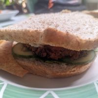 Tofu sandwich at Ima's Vegetarian Restaurant in Puerto Princesa