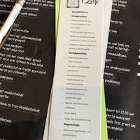 Vegan menu at 't Zusje in Deventer