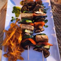 Seitan Gemüse Spieße at Cafè Saüc in Mallorca