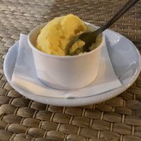 Orange sorbet at Cafè Saüc in Mallorca