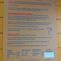 Menu at Falafel Stop in Sunnyvale