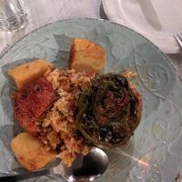 Stuffed peppers at Mezza Volta in Corfu