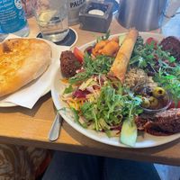 Mixed plate with flatbread at Frauenstrasse 24 in Muenster