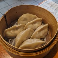 Bok choy mushroom dumplings at Mother's Dumplings in Toronto