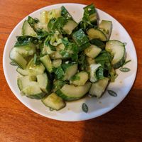 Crushed cucumber salad at Mother's Dumplings in Toronto