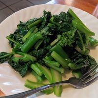 Garlic fried Chinese broccoli at Mother's Dumplings in Toronto