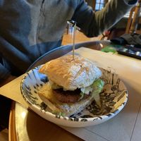 Delicious Beyond burger  at Hostal Almanzor Gredos Avila in Navarredonda De Gredos