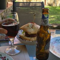 Beyond burger at Hostal Almanzor Gredos Avila in Navarredonda De Gredos