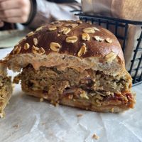Inside of the burger at Bom in Bouillon