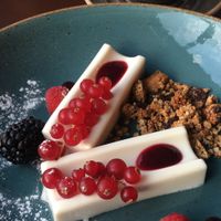 Vegan panna cotta  at Bom in Bouillon