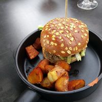 vegetarian mexican burger 😉 at Bom in Bouillon