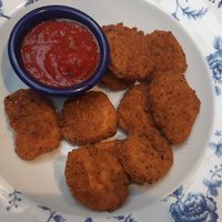 Quorn vegan nuggets with salsa at The Silver Penny in Dublin