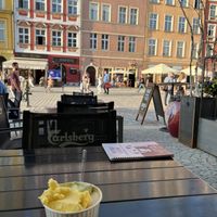 View from the terrace   at Kantor Ice Cafe in Wroclaw