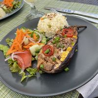 Filled aubergine at Balance Fitfood in Agueda