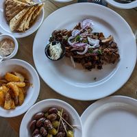 Vegan Gyros, with Bread & Olives starter at Griekse Taverna Doris in Groningen