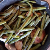 Peppered green beans with mushrooms at Griekse Taverna Doris in Groningen