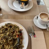 Vegane Paella and Crema  at Suc de Lluna BioCafe in Valencia