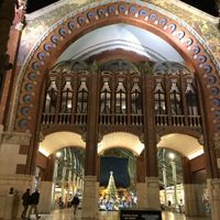 Grand entrance to the market at Colon   at Suc de Lluna BioCafe in Valencia