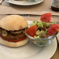 Vegan burger at Suc de Lluna BioCafe in Valencia
