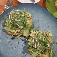 Scrambled chickpeas on toast at The Healthy Hub Cafe in Cairns