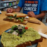 Avocado & tuna toast at The Healthy Hub Cafe in Cairns