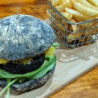 Bush curry burger at The Healthy Hub Cafe in Cairns