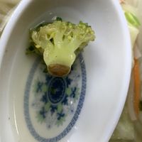 Brown end of broccoli florets.  at Pho Mekong House of Noodles in Utica