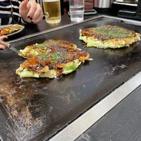   at Okonomiyaki Chitose in Osaka