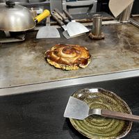   at Okonomiyaki Chitose in Osaka