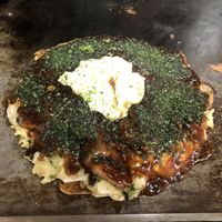   at Okonomiyaki Chitose in Osaka