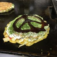 Vegan okonomiyaki at Okonomiyaki Chitose in Osaka