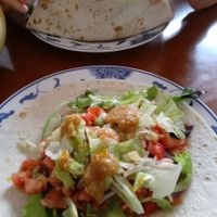 Vegan tacos with extra beans and spicy sauce. at Salpicon in Vienna