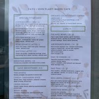 Menu at Yayu in Ucluelet