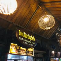 sitting outside at Good Morning Sapa in Sapa